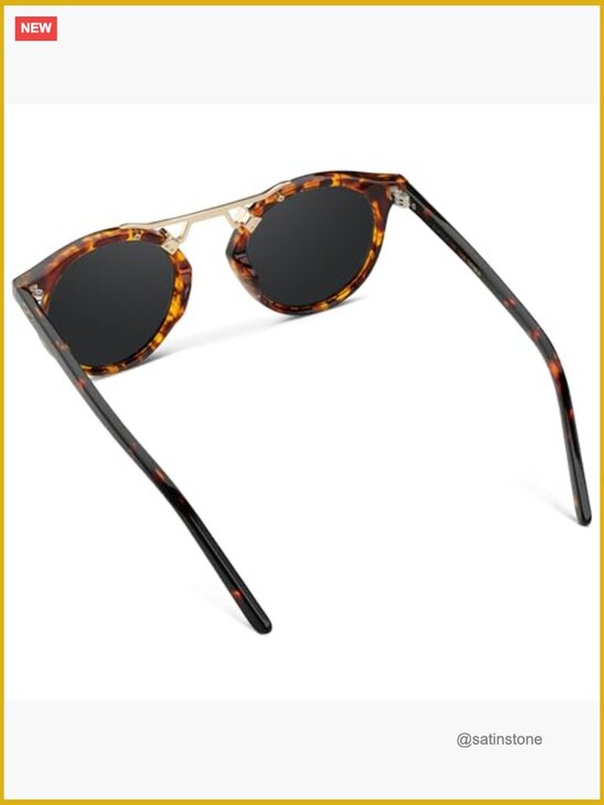 Polarized Round Retro Double-Bridge Vintage Sunglasses main image 6